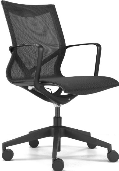 D Cadeira XN costa média base PVC preto